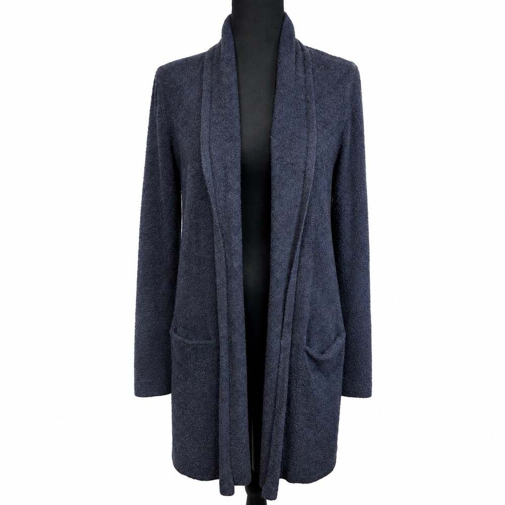 Barefoot Dreams Bamboo Chic Lite Cardigan Small Blue Open Front Long Duster